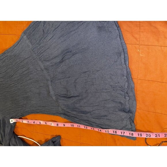 Elan  Navy Blue Off-Shoulder Ruffle Hem & Elastic Waist Women's Jumpsuit Size L - Picture 7 of 9